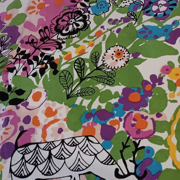 Woodland Gardens Shower Curtain Urban Outfitters Floral Peacock Deer-Please Read - Picture 5 of 12